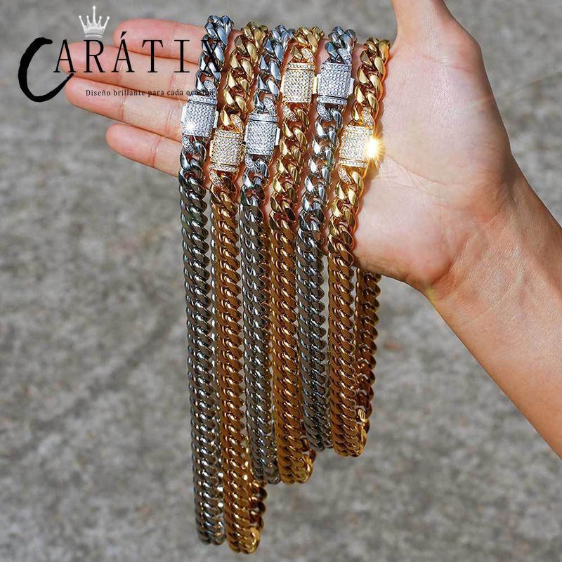 CARÁTIX 6–14mm Stainless Steel Cuban Chain | CZ Zircon Heavy Hip Hop Necklace for Men - CaratixJewelry