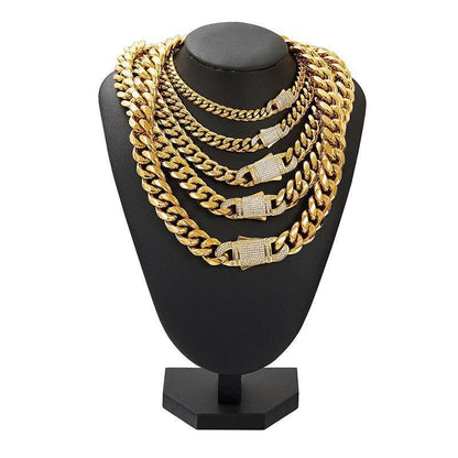 CARÁTIX 6–14mm Stainless Steel Cuban Chain | CZ Zircon Heavy Hip Hop Necklace for Men - CaratixJewelry