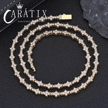 CARÁTIX 6.5mm Spring Buckle Zircon Tennis Chain Necklace & Bracelet - CaratixJewelry