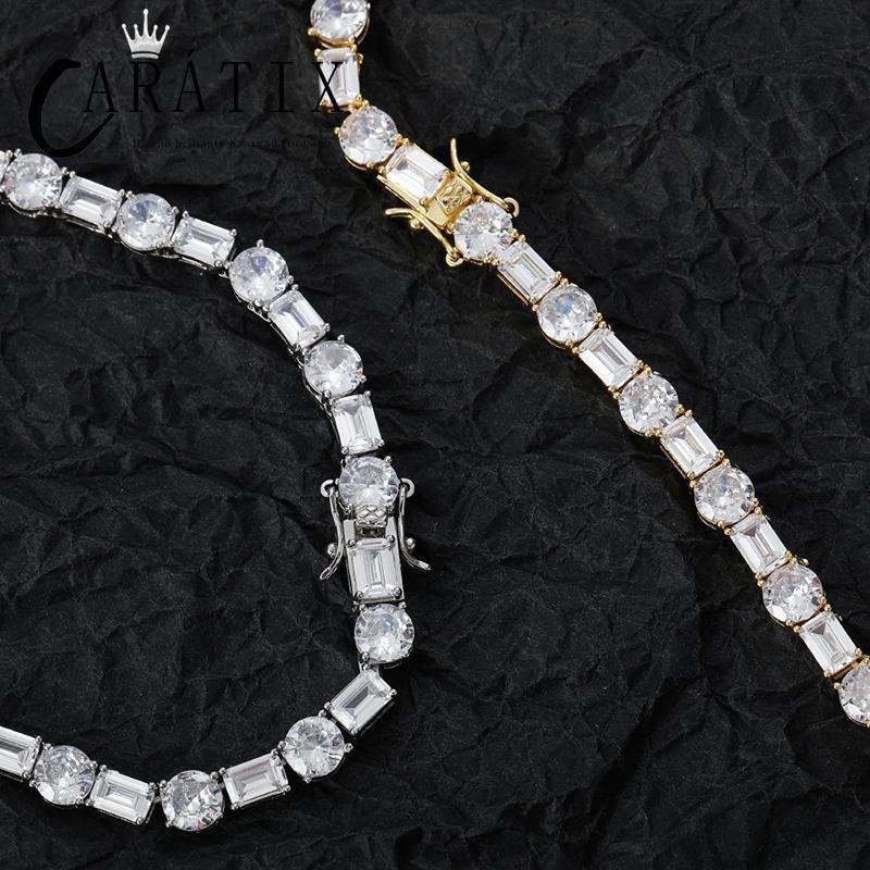 CARÁTIX 6mm Claw Tennis Chain | Square & Round CZ Iced Out Hip Hop Necklace for Men & Women - CaratixJewelry