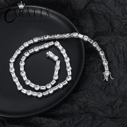 CARÁTIX 6mm Claw Tennis Chain | Square & Round CZ Iced Out Hip Hop Necklace for Men & Women - CaratixJewelry