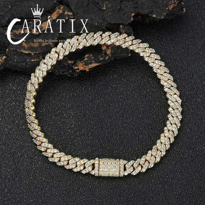 CARÁTIX 6mm Cuban Link Bracelet – Micro-Encrusted Zircon Iced Out Hip Hop Jewelry for Men & Women | Single Row Bling Gift - CaratixJewelry