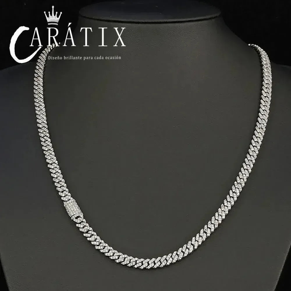 CARÁTIX 6mm Cuban Link Bracelet – Micro-Encrusted Zircon Iced Out Hip Hop Jewelry for Men & Women | Single Row Bling Gift - CaratixJewelry