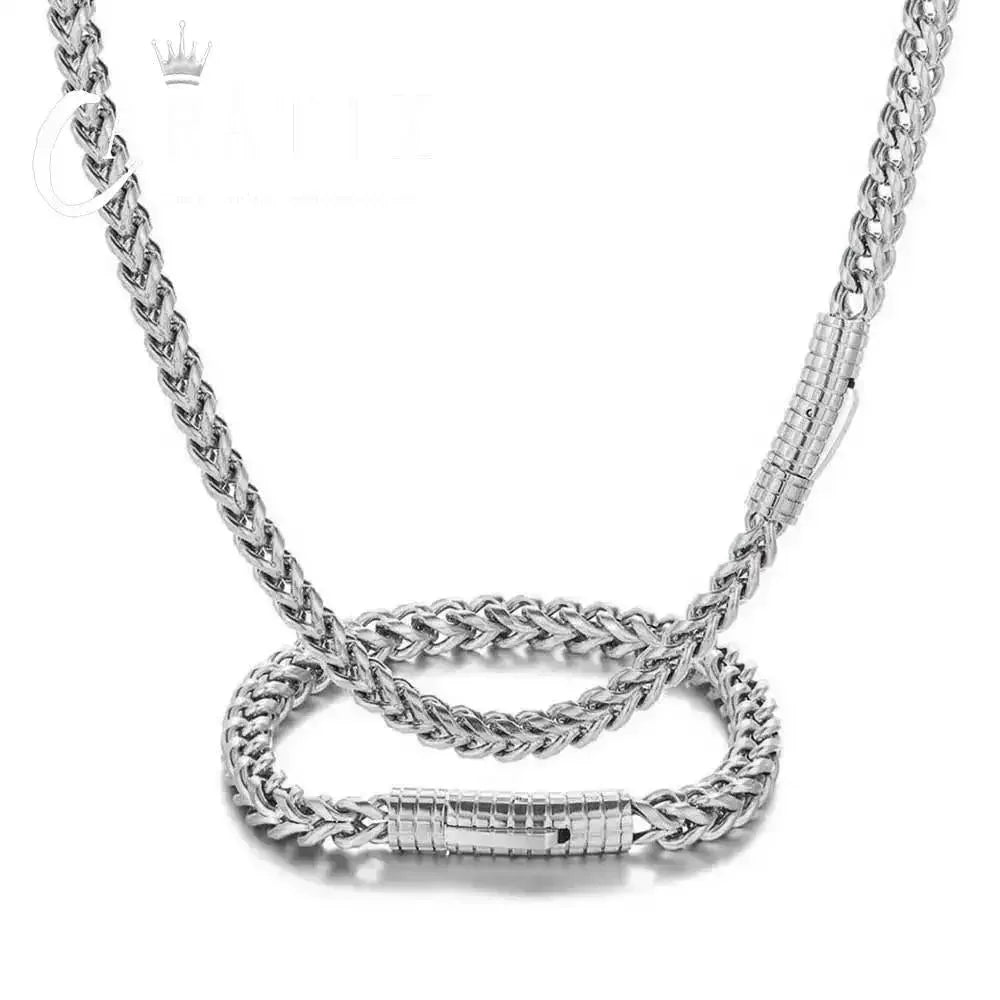 CARÁTIX – 6mm Franco Chain Necklace with Polishing Clasp | Hip Hop Jewelry for Men & Women, Street Style Bracelet Option - CaratixJewelry