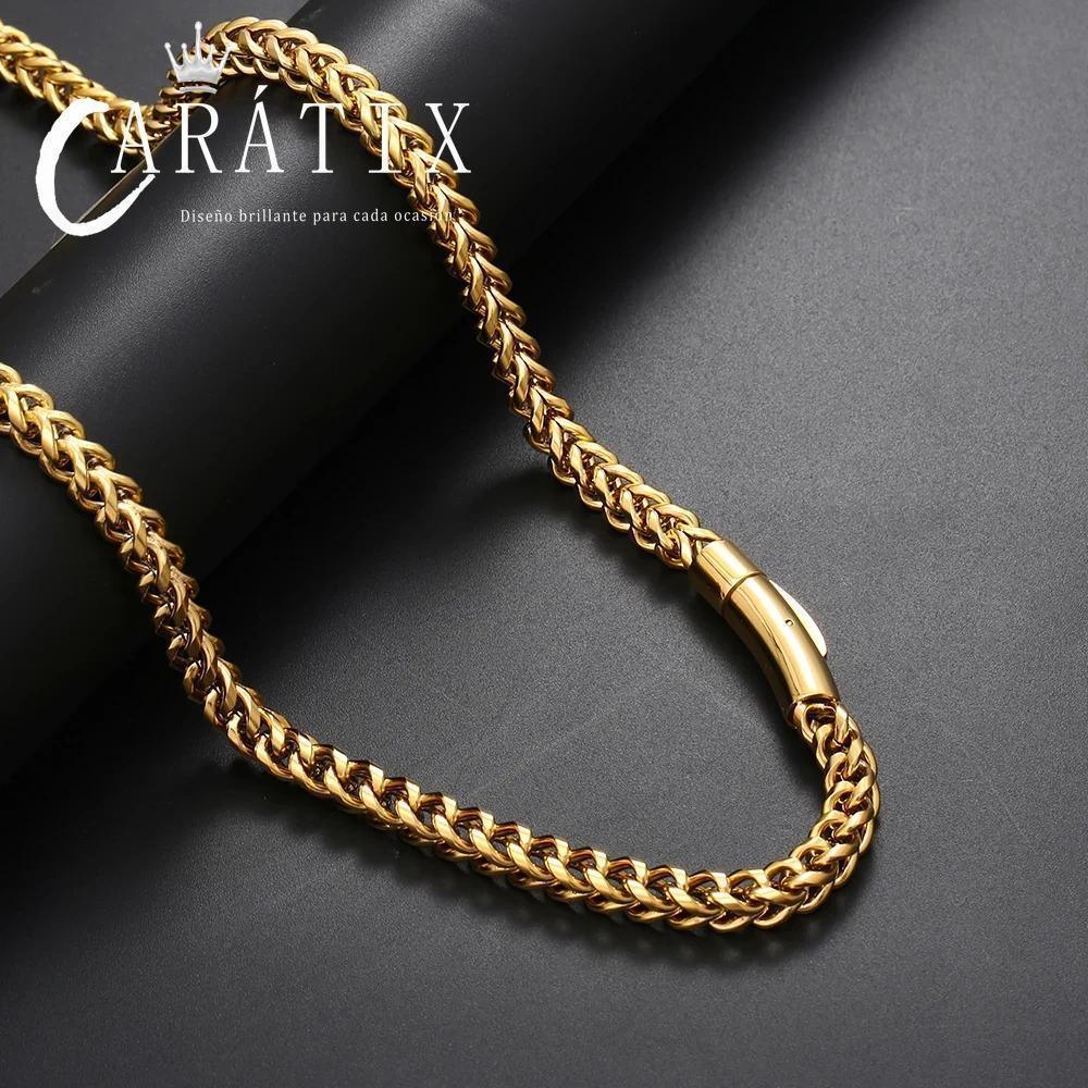 CARÁTIX – 6mm Franco Chain Necklace with Polishing Clasp | Hip Hop Jewelry for Men & Women, Street Style Bracelet Option - CaratixJewelry