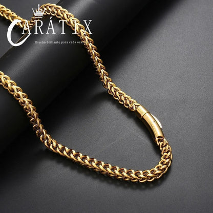 CARÁTIX – 6mm Franco Chain Necklace with Polishing Clasp | Hip Hop Jewelry for Men & Women, Street Style Bracelet Option - CaratixJewelry