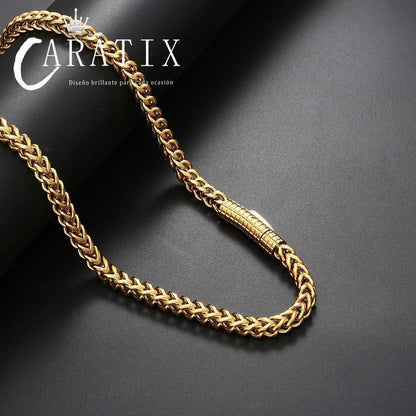 CARÁTIX – 6mm Franco Chain Necklace with Polishing Clasp | Hip Hop Jewelry for Men & Women, Street Style Bracelet Option - CaratixJewelry