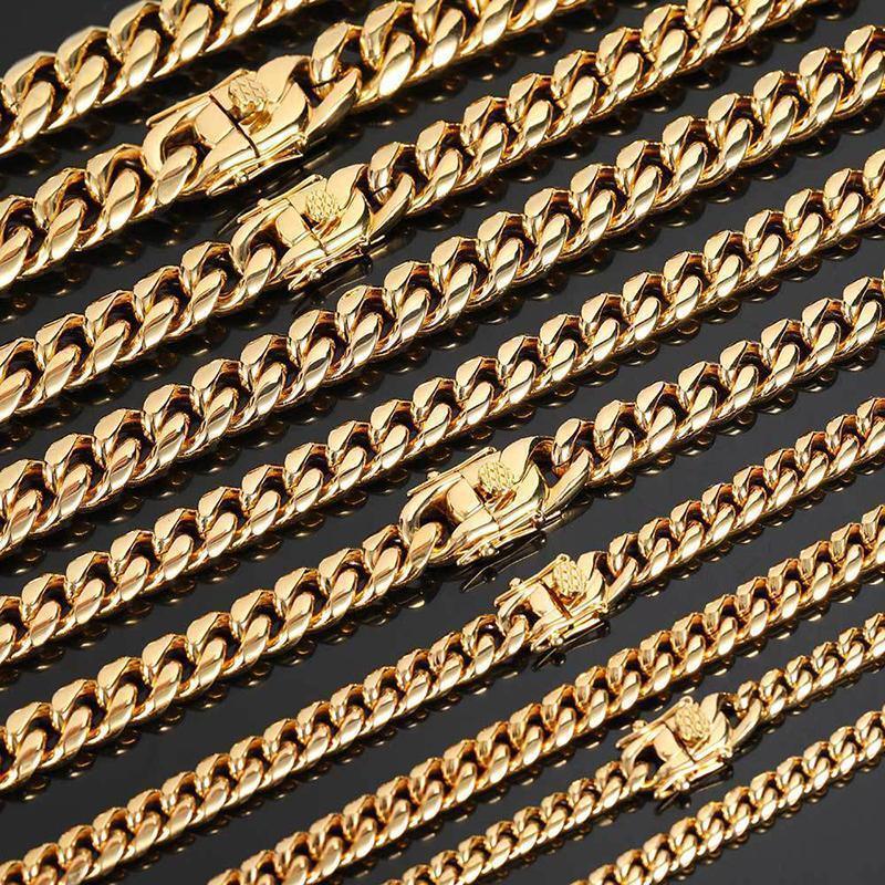 CARÁTIX 6mm Gold 316L Stainless Steel Cuban Link Chain Necklace – High Polished Men’s Jewelry Gift - CaratixJewelry