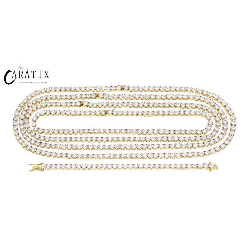 CARÁTIX 6mm Gold Stainless Steel Iced Out CZ Tennis Chain Necklace - CaratixJewelry