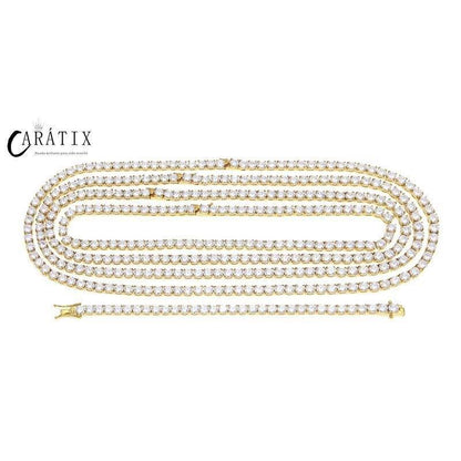 CARÁTIX 6mm Gold Stainless Steel Iced Out CZ Tennis Chain Necklace - CaratixJewelry