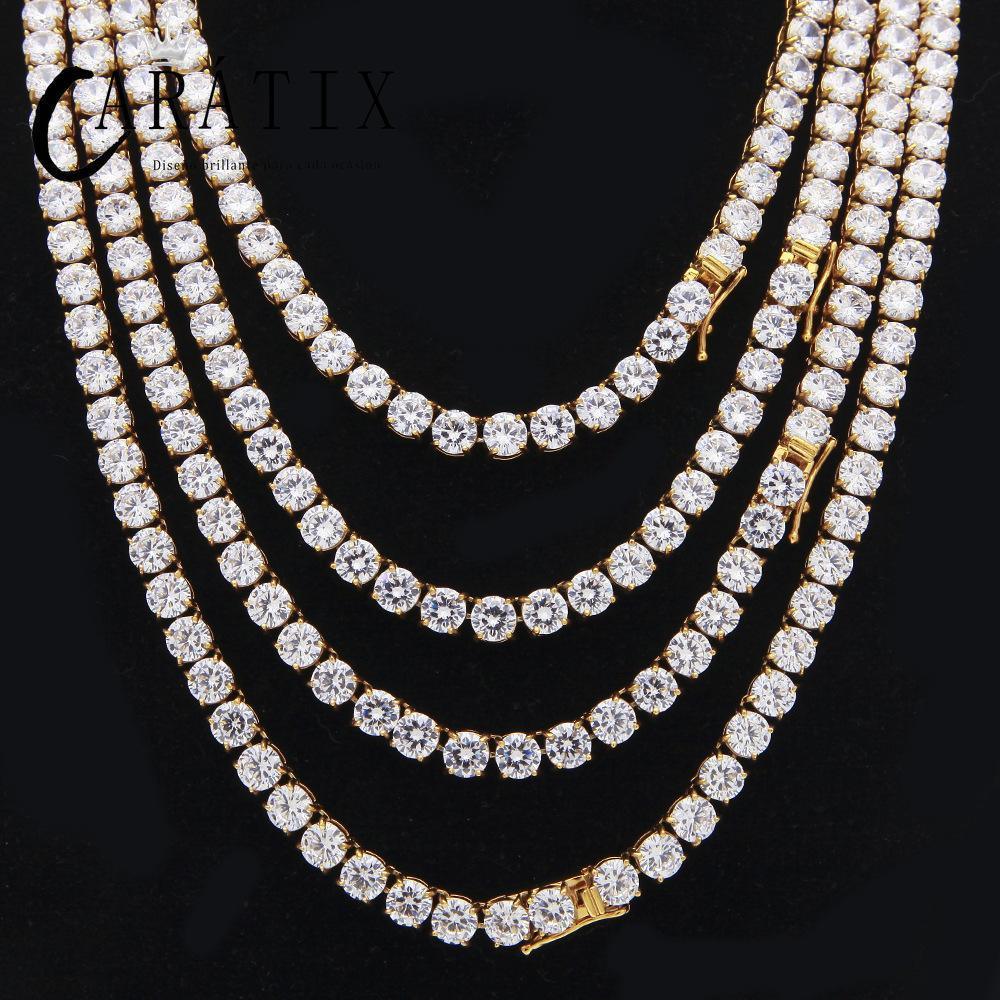 CARÁTIX 6mm Gold Stainless Steel Iced Out CZ Tennis Chain Necklace - CaratixJewelry