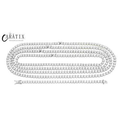 CARÁTIX 6mm Gold Stainless Steel Iced Out CZ Tennis Chain Necklace - CaratixJewelry