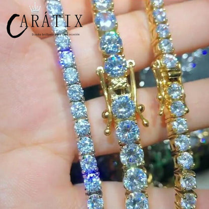 CARÁTIX 6mm Gold Stainless Steel Iced Out CZ Tennis Chain Necklace - CaratixJewelry
