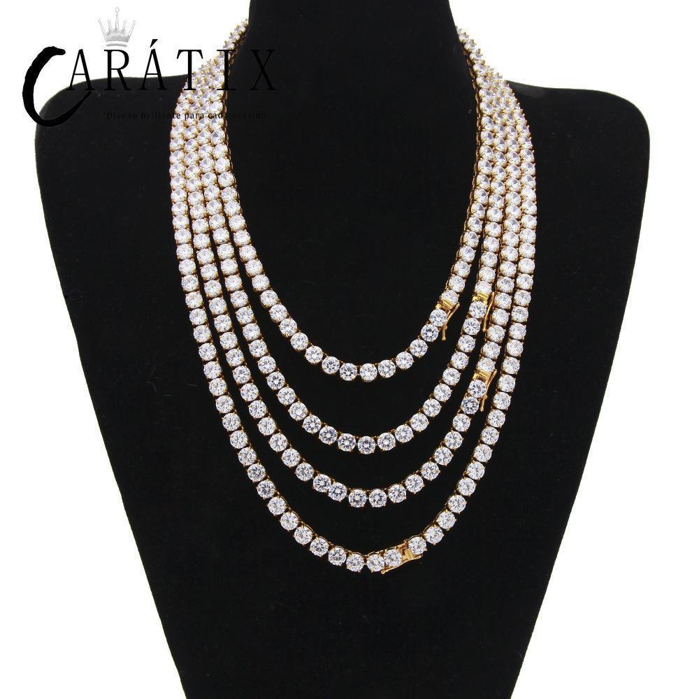 CARÁTIX 6mm Gold Stainless Steel Iced Out CZ Tennis Chain Necklace - CaratixJewelry