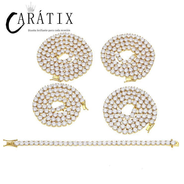 CARÁTIX 6mm Gold Stainless Steel Iced Out CZ Tennis Chain Necklace - CaratixJewelry