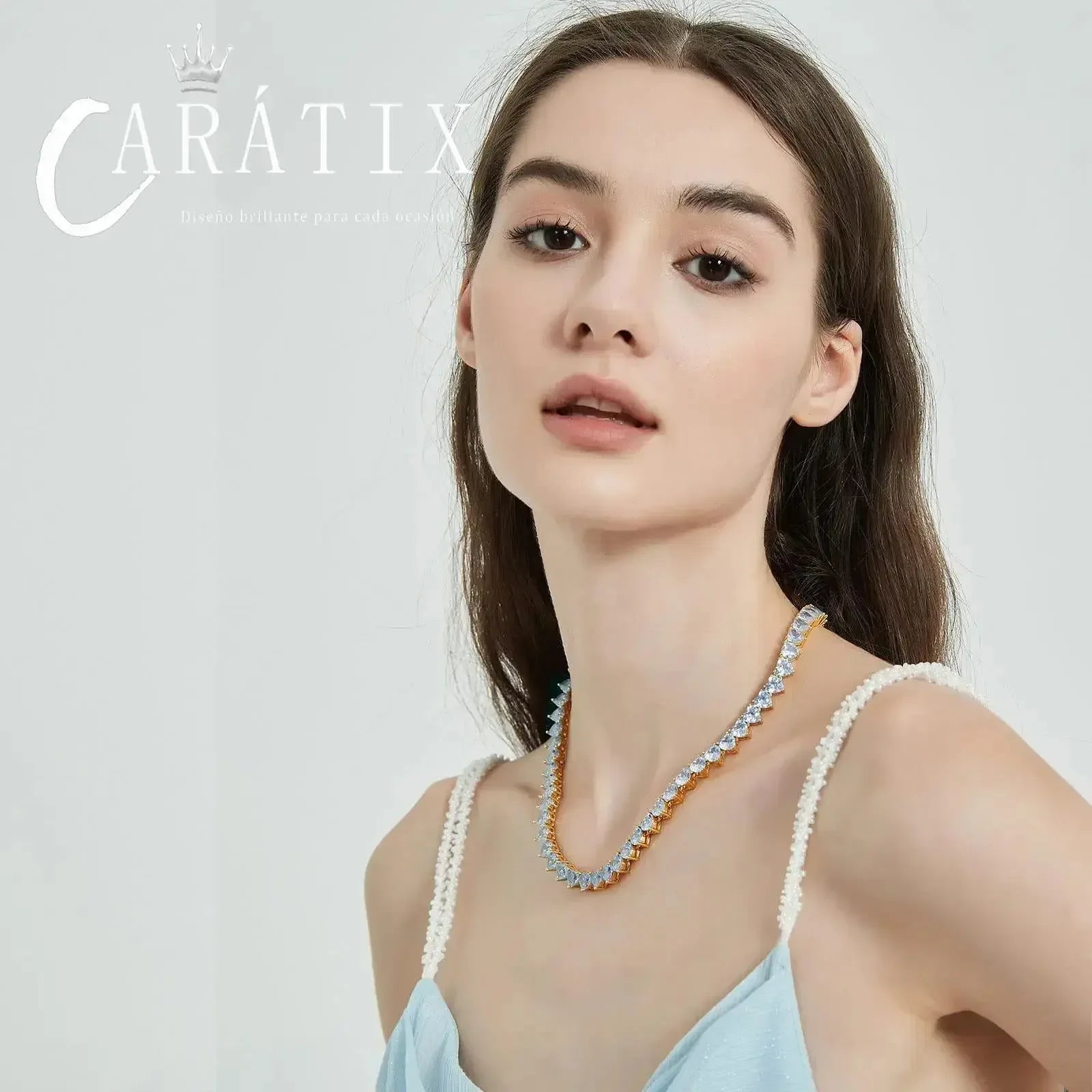 CARÁTIX 6mm Heart Tennis Chain Necklace – Bling CZ Fashion Jewelry Gift for Women - CaratixJewelry