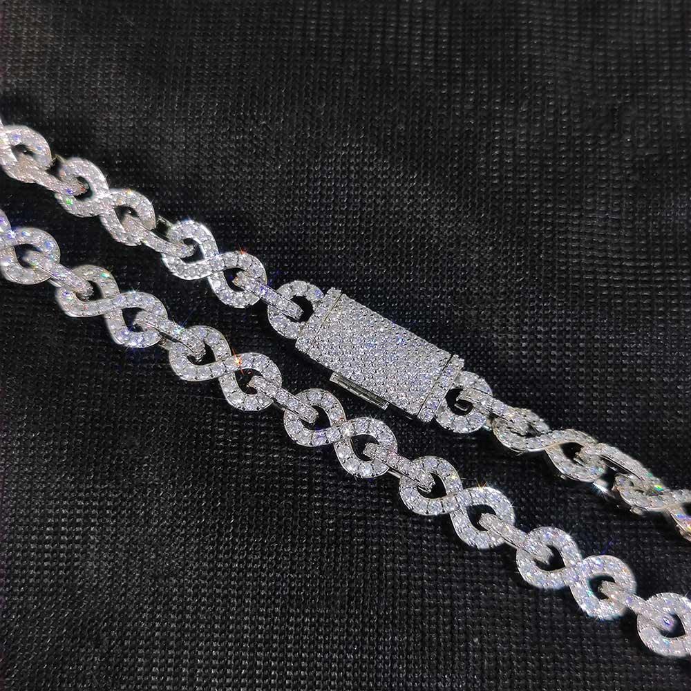 CARÁTIX – 6mm Infinity 8-Character Cuban Link Necklace | Paved Crystal Bling Jewelry for Men & Women - CaratixJewelry