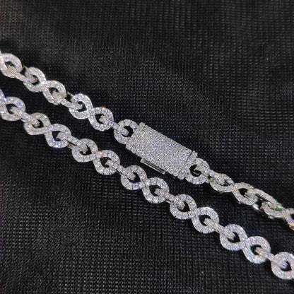 CARÁTIX – 6mm Infinity 8-Character Cuban Link Necklace | Paved Crystal Bling Jewelry for Men & Women - CaratixJewelry
