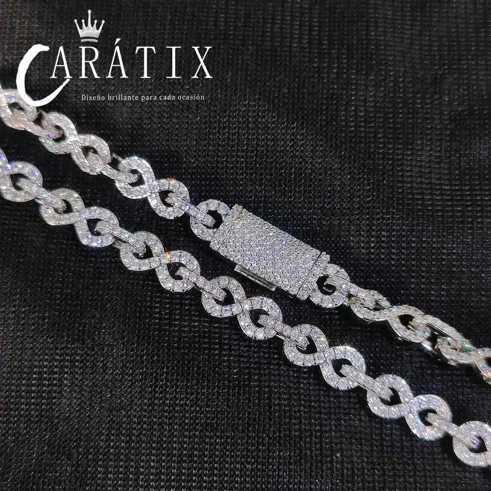 CARÁTIX – 6mm Infinity 8-Character Cuban Link Necklace | Paved Crystal Bling Jewelry for Men & Women - CaratixJewelry