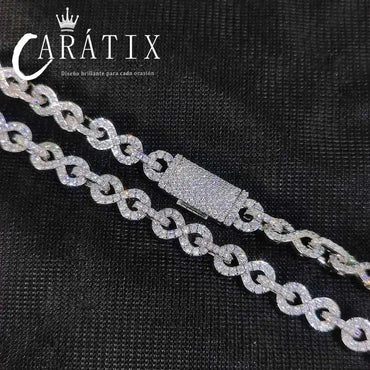 CARÁTIX – 6mm Infinity 8-Character Cuban Link Necklace | Paved Crystal Bling Jewelry for Men & Women - CaratixJewelry