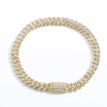 CARÁTIX 6MM Miami Cuban Link Charm Bracelet – Bling Zircon Hip Hop Jewelry for Men & Women - CaratixJewelry