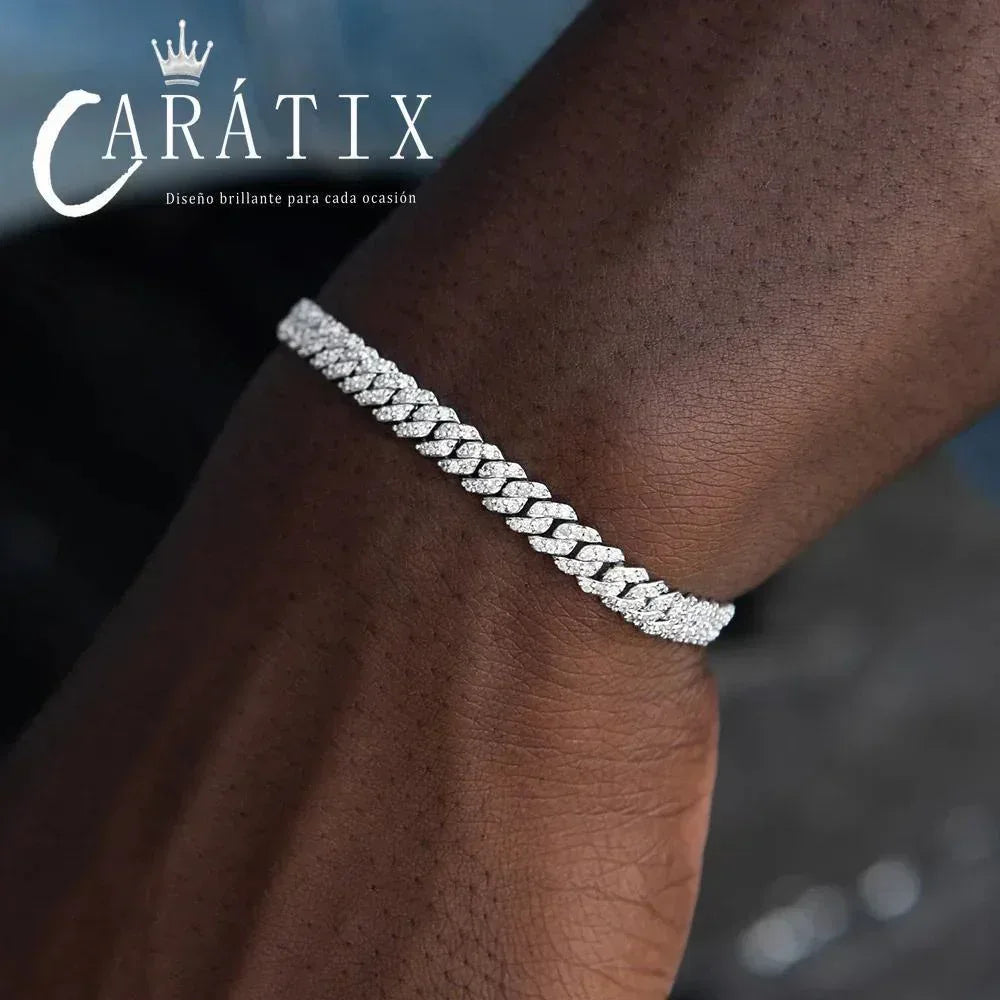CARÁTIX 6MM Miami Cuban Link Charm Bracelet – Bling Zircon Hip Hop Jewelry for Men & Women - CaratixJewelry