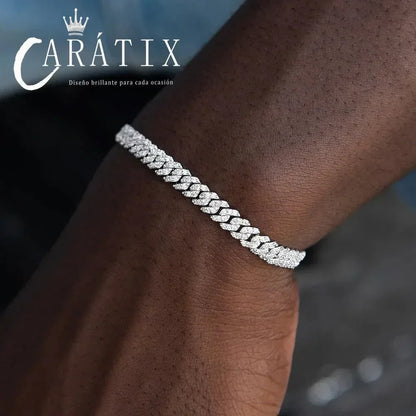 CARÁTIX 6MM Miami Cuban Link Charm Bracelet – Bling Zircon Hip Hop Jewelry for Men & Women - CaratixJewelry