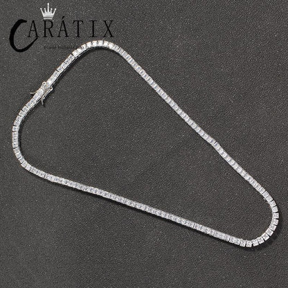 CARÁTIX 6mm Square Tennis Chain | AAA CZ Iced Out Hip Hop Necklace for Men - CaratixJewelry