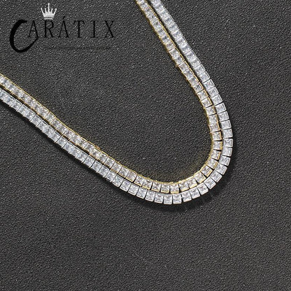 CARÁTIX 6mm Square Tennis Chain | AAA CZ Iced Out Hip Hop Necklace for Men - CaratixJewelry