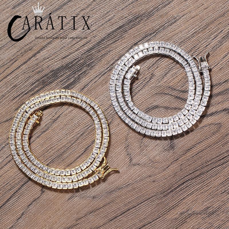 CARÁTIX 6mm Square Tennis Chain | AAA CZ Iced Out Hip Hop Necklace for Men - CaratixJewelry