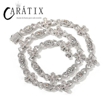 CARÁTIX 7"-20" Devil Eye Cross Link Chain Bracelet – 5A+ CZ Iced Out Hip Hop Bling Jewelry for Men & Women | Rapper Gift - CaratixJewelry