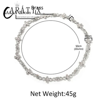 CARÁTIX 7"-20" Devil Eye Cross Link Chain Bracelet – 5A+ CZ Iced Out Hip Hop Bling Jewelry for Men & Women | Rapper Gift - CaratixJewelry