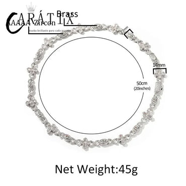 CARÁTIX - 7"-20" Hip Hop 5A+ CZ Stone Paved Bling Iced Out Devil Eye Cross Link Chain Bracelet for Men Women Rapper Jewelry Valentine's Day Gift for Men & Girls & Boys Mothers' Day Gift #Springtok - CaratixJewelry
