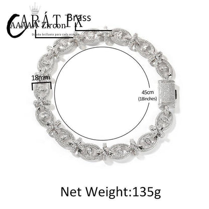 CARÁTIX 7"-22" Fatima Eye Cross Link Chain Bracelet – 5A+ CZ Iced Out Hip Hop Bling Jewelry for Men | 18mm Rapper Gift - CaratixJewelry