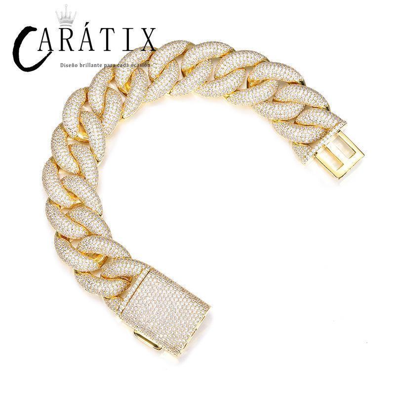CARÁTIX 7"-28" 5-Row Bubble Round Cuban Miami Link Chain Necklace – Iced Out CZ Hip Hop Jewelry for Men & Women - CaratixJewelry