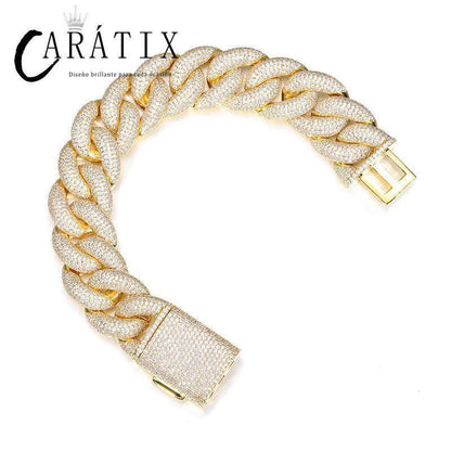 CARÁTIX 7"-28" 5-Row Bubble Round Cuban Miami Link Chain Necklace – Iced Out CZ Hip Hop Jewelry for Men & Women - CaratixJewelry