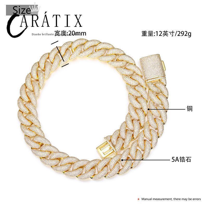 CARÁTIX 7"-28" 5-Row Bubble Round Cuban Miami Link Chain Necklace – Iced Out CZ Hip Hop Jewelry for Men & Women - CaratixJewelry