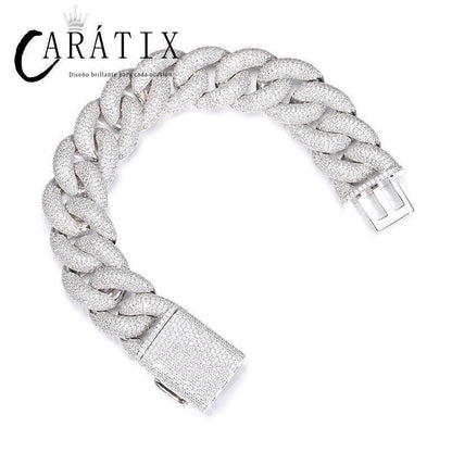 CARÁTIX 7"-28" 5-Row Bubble Round Cuban Miami Link Chain Necklace – Iced Out CZ Hip Hop Jewelry for Men & Women - CaratixJewelry