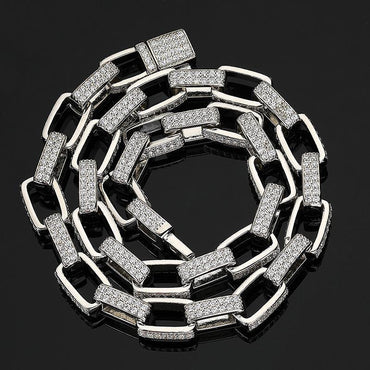 CARÁTIX 7"-28" Square Link Chain Bracelet – 5A+ CZ Iced Out Hip Hop Bling Jewelry for Men & Women | Rapper Gift - CaratixJewelry