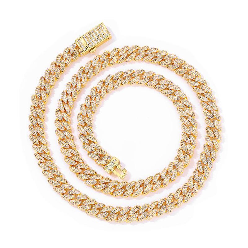 CARÁTIX – 7mm 5A+ CZ Paved Solid Cuban Curb Link Chain Necklace | Bling Hip Hop Jewelry for Men & Women - CaratixJewelry