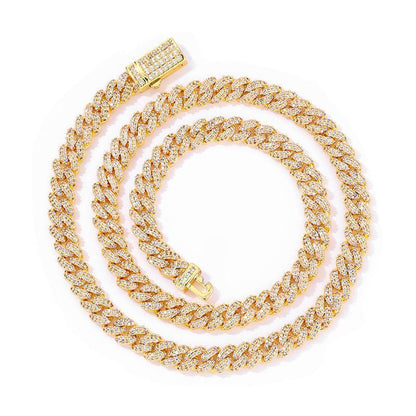 CARÁTIX – 7mm 5A+ CZ Paved Solid Cuban Curb Link Chain Necklace | Bling Hip Hop Jewelry for Men & Women - CaratixJewelry