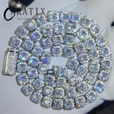 CARÁTIX 7mm Zircon Cluster Tennis Chain Necklace – Long Clasp Bling Choker Jewelry for Women - CaratixJewelry