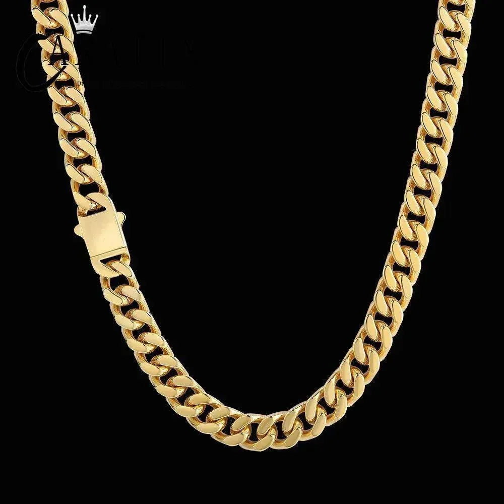 CARÁTIX – 8–16mm Miami Curb Cuban Link Chain Necklace | Hip Hop Iced Out Jewelry for Men & Women, Rapper Street Style - CaratixJewelry