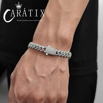 CARÁTIX – 8mm 2-Row Thin Cuban Link Chain Necklace | Cubic Zirconia Hip Hop Jewelry for Men & Women - CaratixJewelry