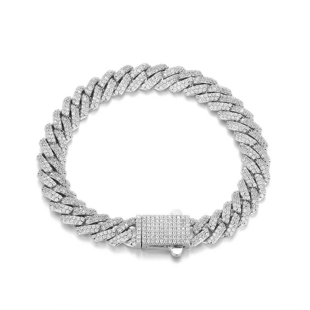 CARÁTIX – 8mm 2-Row Thin Cuban Link Chain Necklace | Cubic Zirconia Hip Hop Jewelry for Men & Women - CaratixJewelry