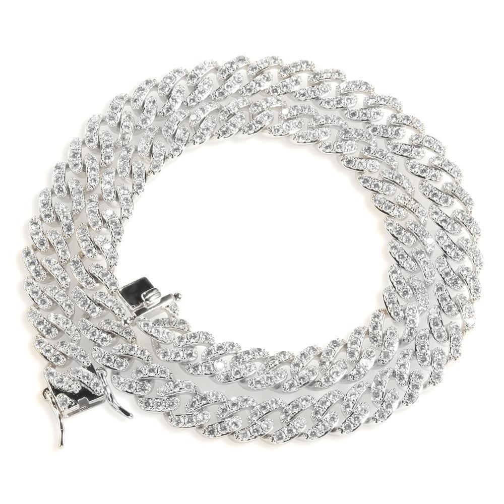 CARÁTIX – 8mm Cuban Link Chain Choker Necklace | Iced Out CZ Bling Hip Hop Jewelry for Men & Women, Rapper Street Style - CaratixJewelry