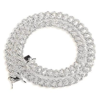 CARÁTIX – 8mm Cuban Link Chain Choker Necklace | Iced Out CZ Bling Hip Hop Jewelry for Men & Women, Rapper Street Style - CaratixJewelry