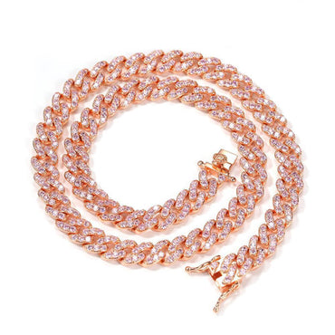 CARÁTIX – 8mm Cuban Link Chain Choker Necklace | Iced Out CZ Bling Hip Hop Jewelry for Men & Women, Rapper Street Style - CaratixJewelry
