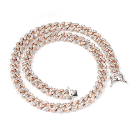 CARÁTIX – 8mm Cuban Link Chain Choker Necklace | Iced Out CZ Bling Hip Hop Jewelry for Men & Women, Rapper Street Style - CaratixJewelry