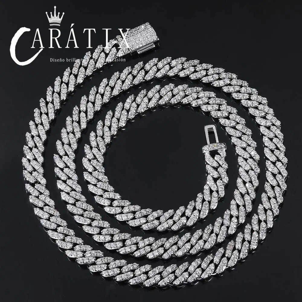 CARÁTIX 8mm Cuban Link Chain Necklace – Thick Cubic Zirconia Iced Out Hip Hop Jewelry for Women & Girls - CaratixJewelry